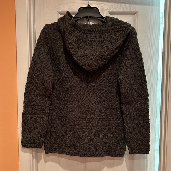 NWT Aran Crafts merino cable hoodie sweater cardigan S - Picture 4 of 16